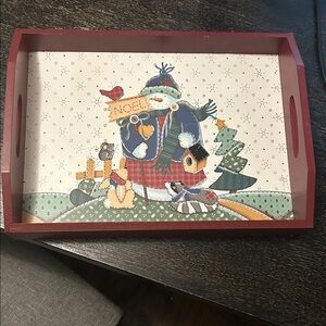 Festive Snowman Serving Tray